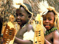 Zulu kids in traditional dress
